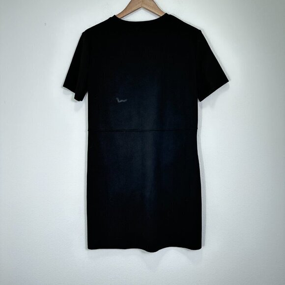 Zara Black Drop Waist Shift Dress Pockets Polished Preppy Size Medium - Picture 5 of 9